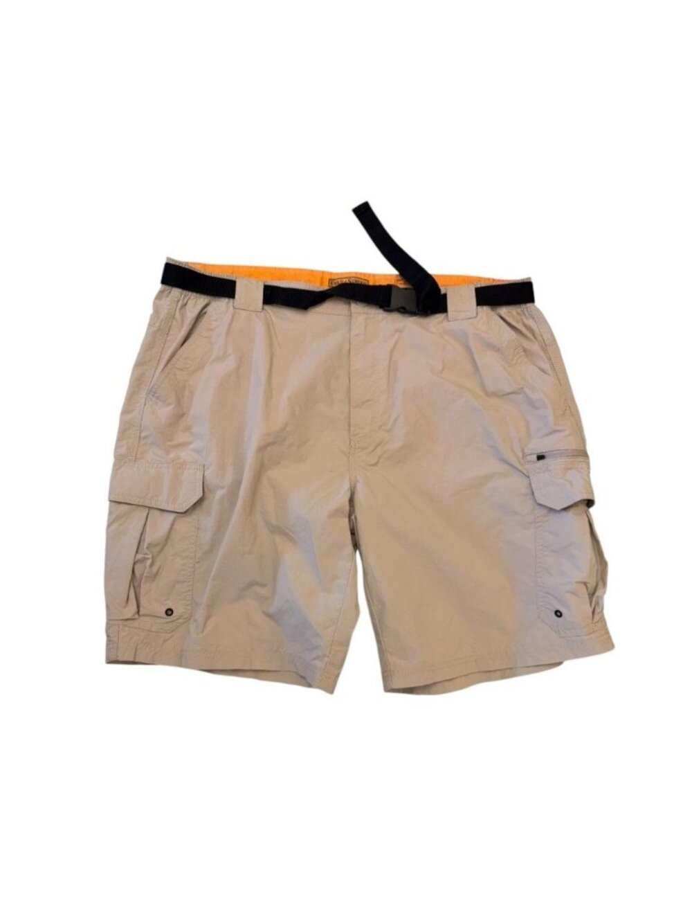 Field & Stream Original Outfitter Cargo Shorts Mens Xxl Khaki Nylon Belted - Picture 1 of 5